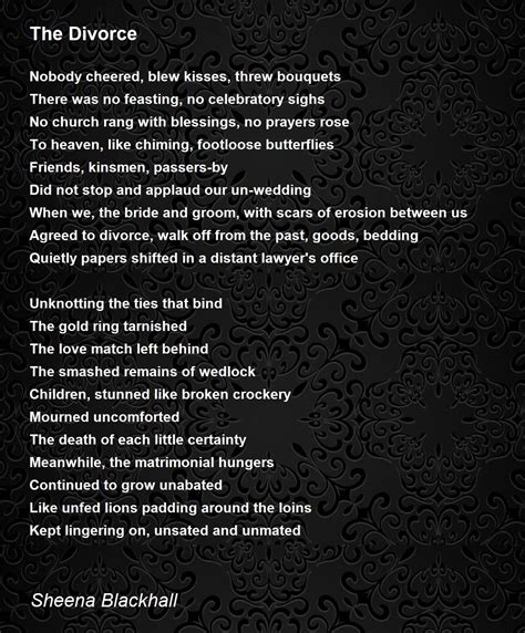 The Divorce - The Divorce Poem by Sheena Blackhall