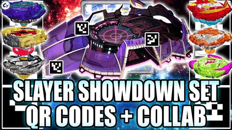 ALL 7 QR CODES SLAYER SHOWDOWN BATTLE SET QR CODES BEYBLADE BURST SURGE APP QR CODES SLAYER STADIUM