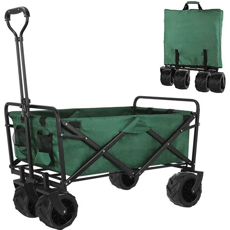 BAHOM Folding Collapsible Outdoor Utility Wagon Cart, Heavy Duty Garden ...