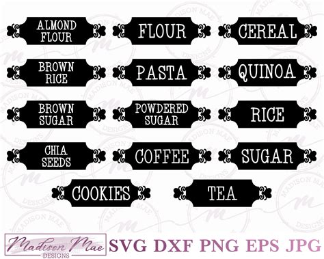 Free Printable Canister Labels Svg