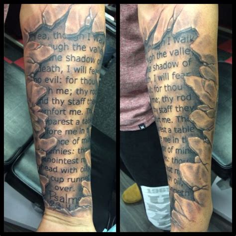 Psalms 23 #tattoos #3dimenisonal script | Tattoos for guys, Forearm ...