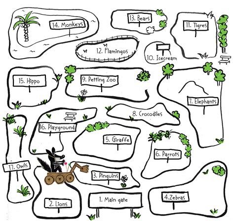 Zoo Map Template - Printable Word Searches