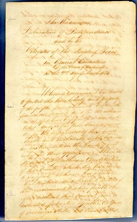 Texas Declaration of Independence, Original Manuscript, March 2, 1836 | TSLAC