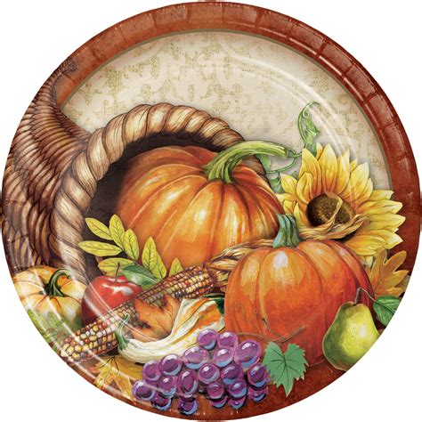 Harvest Thanksgiving Paper Plates, 24 count - Walmart.com