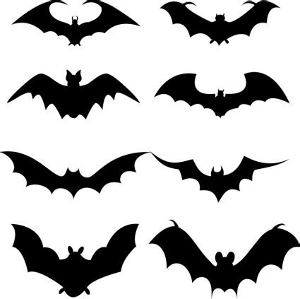 Set Of Bat Silhouette-vector Misc-free Vector Free Download