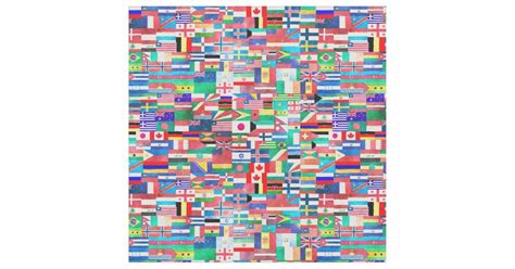 World Flag Collage Fabric | Zazzle