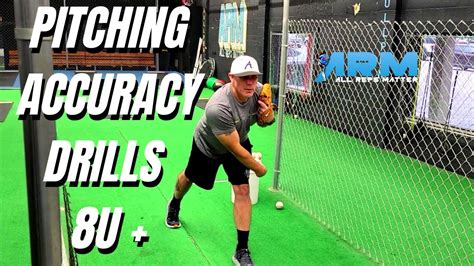 Baseball Accuracy Pitching Drills for Youth Pitchers 8u + - YouTube