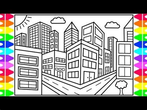 How to Draw a CITY for Kids 💙💖💚City Drawing for Kids | City Coloring ...