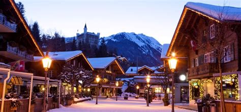 Gstaad Promenade by night! | Gstaad, Winter getaway, Promenade