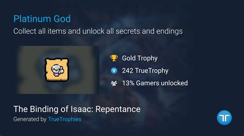 Platinum God trophy in The Binding of Isaac: Repentance