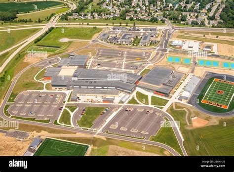 Aerial photograph of the new Verona Area High School, Verona, Wisconsin ...