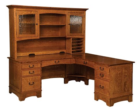 Noble Mission Style L Desk from DutchCrafters Amish Furniture