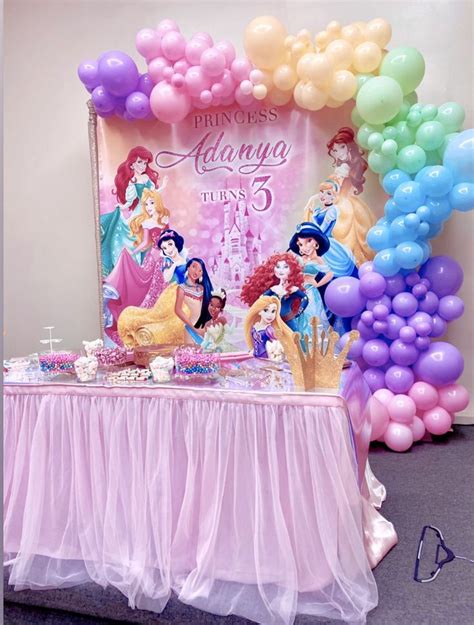 Princess Party | Princess birthday party decorations, Princess theme ...