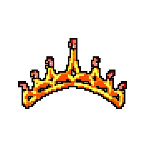 gold tiara crown game pixel art vector illustration 23873624 Vector Art ...