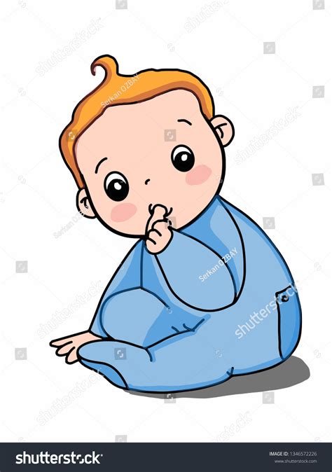 Cute Baby Boy Cartoon Characters Thumb Stock Illustration 1346572226 ...