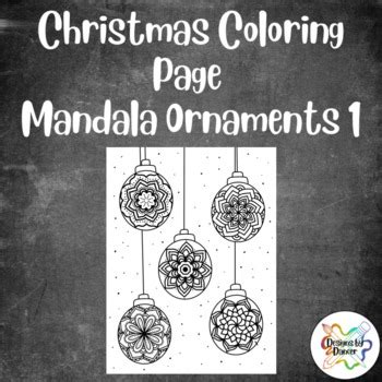 Mandala Ornaments - Christmas Coloring Sheet/Coloring Page by Designs ...