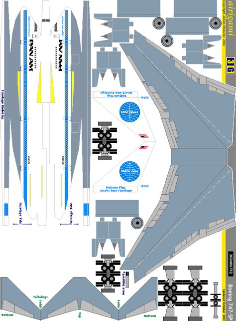 Boeing 747-SP Paper Plane Cut Out Model