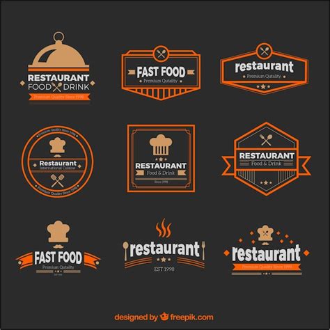 Free Vector | Collection of vintage restaurant logos