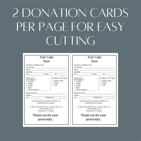 Custom Printable Donation Card for Nonprofit Fundraiser Canva Template simply Customize, Print ...