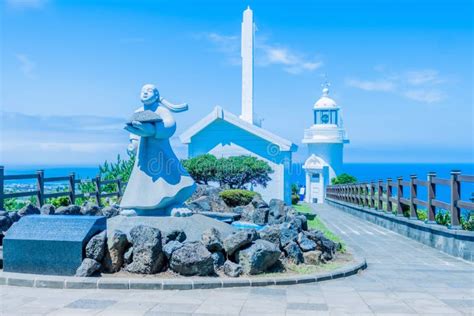 Udo Lighthouse on Sunny Day Editorial Stock Image - Image of girl ...