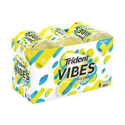 Trident Vibes Sugar Free Ooh La Lemon Gum, 40 Pieces/Pack, 6/Pack (304-00080) | Quill.com