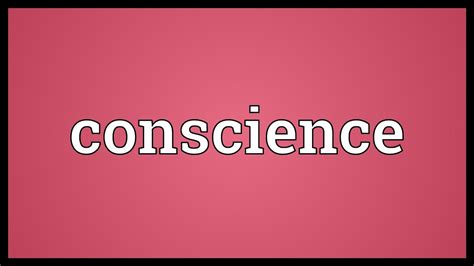 Conscience Meaning - YouTube