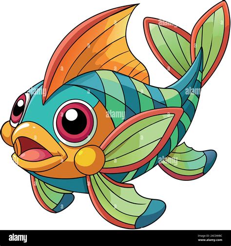 Bladefin Basslet fish looks vector kawaii. AI generated image. Clipart cartoon deisgn icon Stock ...