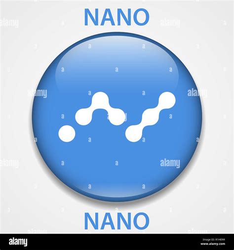 Nano Coin cryptocurrency blockchain icon. Virtual electronic, internet ...