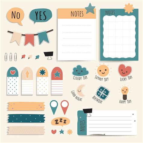 Free Vector | Colorful stationery set