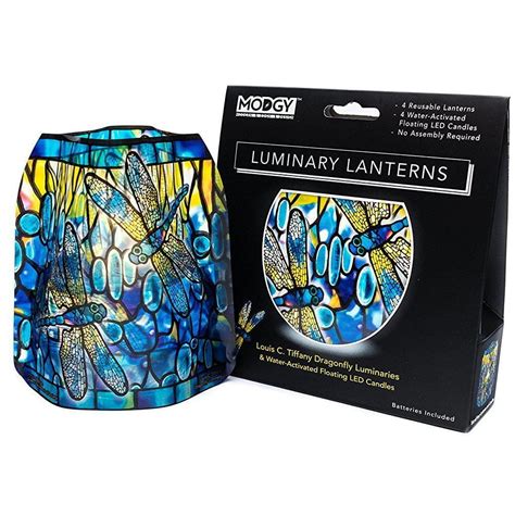 Modgy Lumizu Collapsible 4pc Luminary Lantern Set - Tiffany Dragonfly - Walmart.com