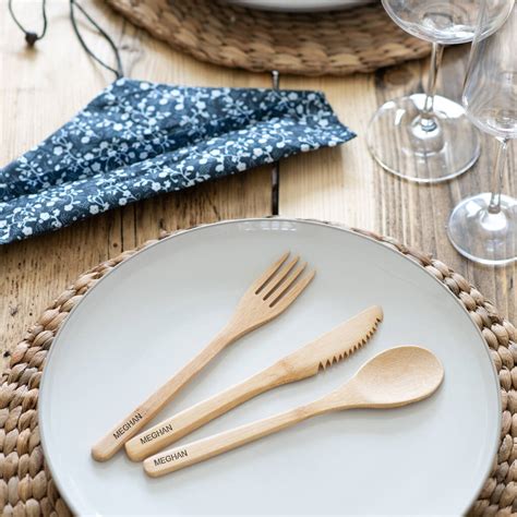 Personalised Bamboo Cutlery Set By Edge Inspired | notonthehighstreet.com
