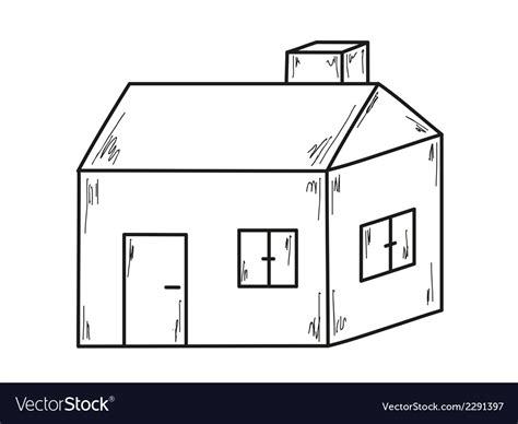 Sketch of the small house Royalty Free Vector Image