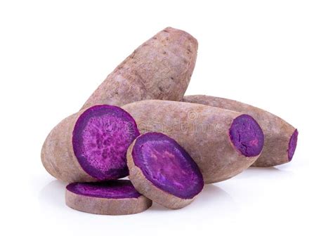 Purple Yams On Isolated White Background Stock Photo - Image of background, ingredient: 172051506