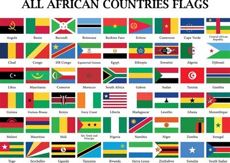 Set of African countries Flags, all 54 africa flag collection. 6236575 Vector Art at Vecteezy
