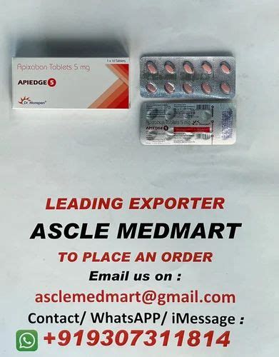 Generic Apixaban 5 Mg Tablets at Rs 390/strip in Nagpur | ID: 2850589532988