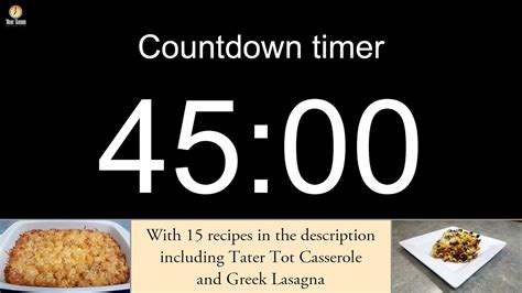 45 minute Countdown timer with alarm (including 15 recipes) - 07-20-09