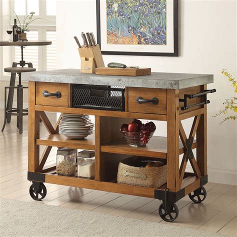 Kitchen Cart With Wheels,rolling Kitchen Island With Drawers And ...