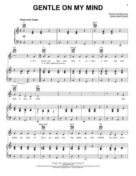 Gentle On My Mind | Sheet Music Direct