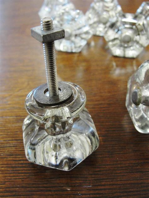 Vintage Clear Glass Cabinet Drawer Knobs Set of 8 from breadandbutter ...