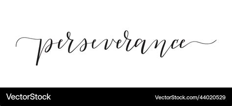 Perseverance cute hand-written word design Vector Image