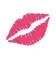 Red lipstick kiss on white background Royalty Free Vector