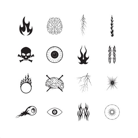 Tribal Vector Tattoo Elements, hippie icons, suitable for tattoo art ...