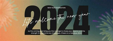 Gradient New Year 2024 Celebration Facebook Cover 36072631 Template