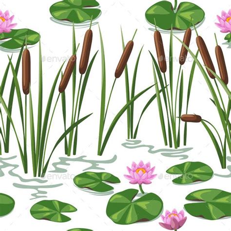 Wetland Plants Pattern | Plants, Plant pattern, Plant illustration