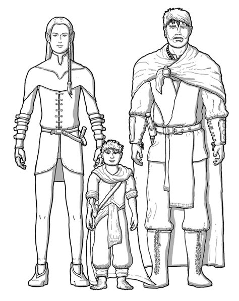 Height relationships between elf, halfling and human in D&D 5e. | Elf, Human, Male sketch