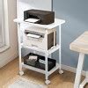 Tangkula 3-tier Adjustable Rolling Under Desk Printer Cart With 3 ...