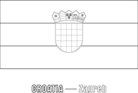 Printable Croatia Flag coloring page - Download, Print or Color Online for Free