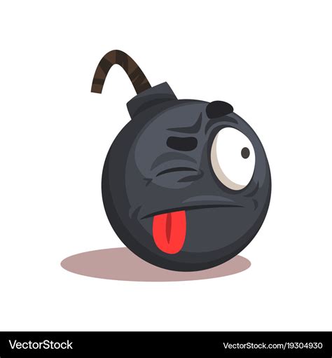 Flat design of bomb emoji face with Royalty Free Vector