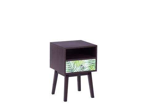 Bedside Table with Drawer Dark Wood RODES | Beliani.dk