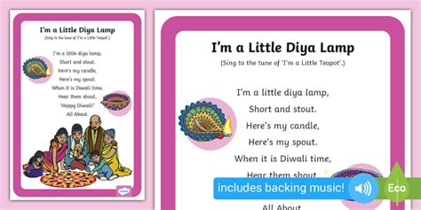 Diwali I'm a Little Diya Lamp Song Lyrics - Twinkl